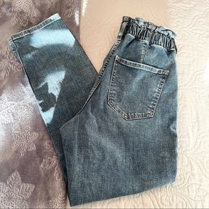Express Super High Rise Paper Mom Jeans